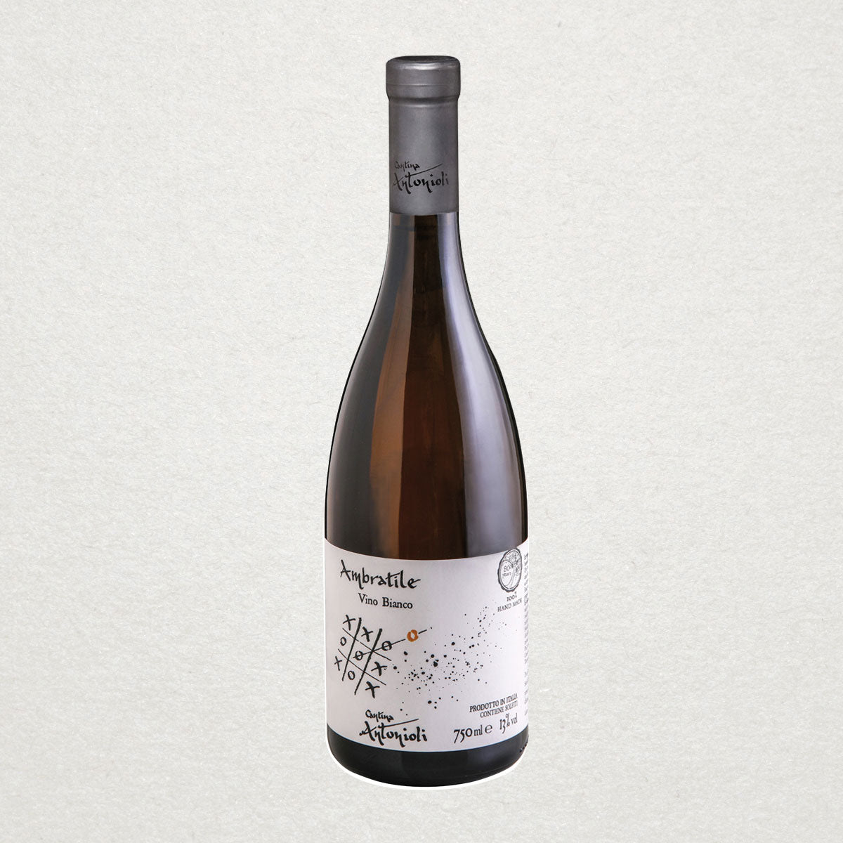 Full bottle of Ambratile by Cantina Antonioli, a natural white wine from Lombardy’s Valtellina region — crisp, textural, and made from native grapes
