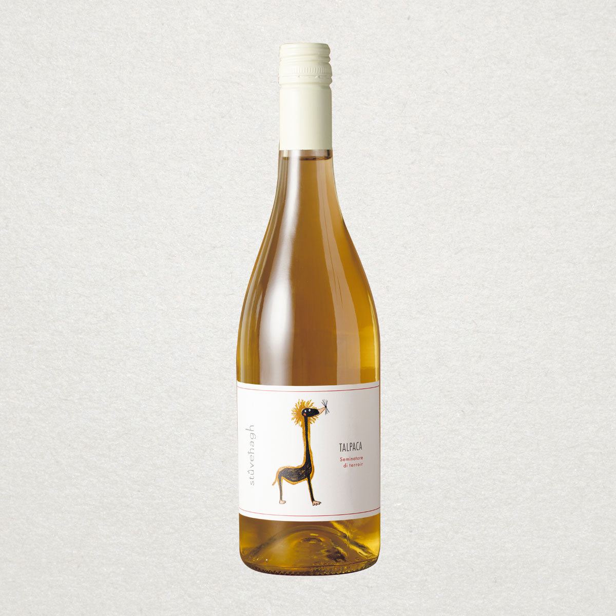 Full bottle of Talpàca by Castello di Stefanago — an orange wine from Oltrepò Pavese, Italy, produced naturally with extended skin maceration and no additives