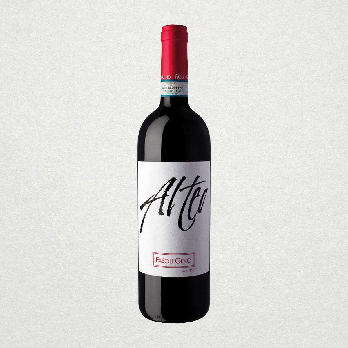 Full bottle of Alteo by Fasoli Gino — a certified organic and biodynamic Amarone from Veneto, crafted using the traditional appassimento method
