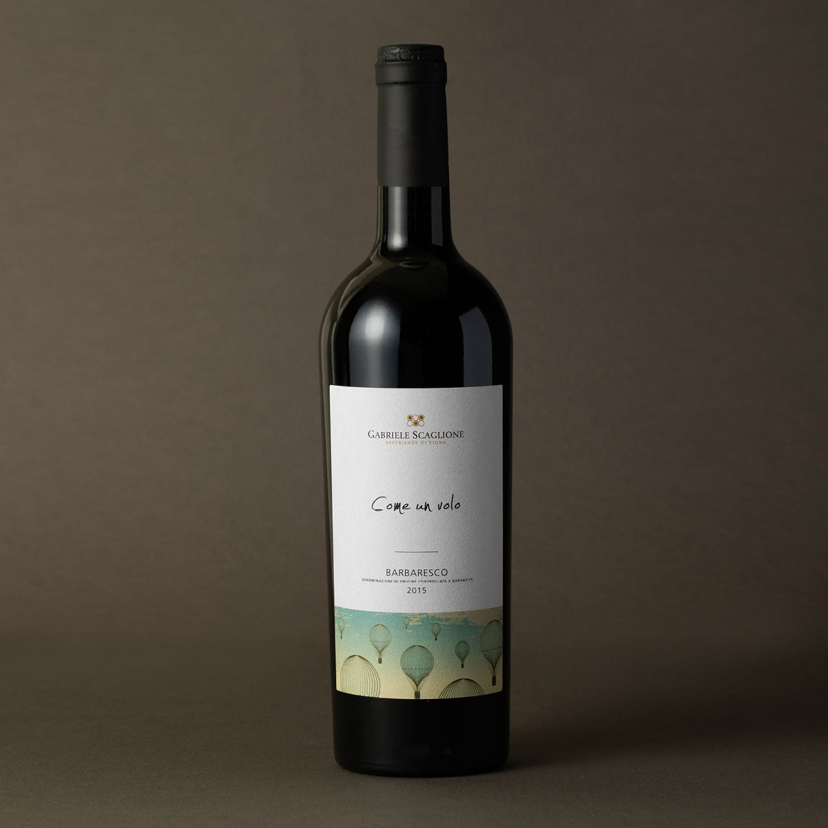 Styled image of Gabriele Scaglione’s Barbaresco — a refined Nebbiolo from Langhe, expressing the depth and heritage of this iconic Piedmontese appellation