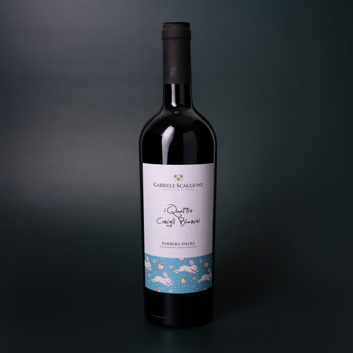 Styled image of Gabriele Scaglione’s Barbera — a natural-leaning red wine from Piedmont, perfect for everyday meals and rustic pairings