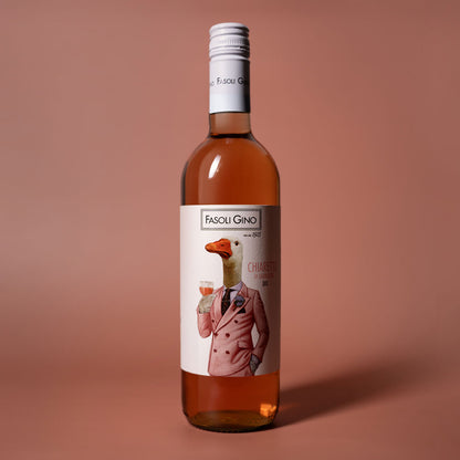 Styled image of Fasoli Gino’s Chiaretto di Bardolino — a vibrant, biodynamic Italian rosé wine, perfect for summer dining and aperitivo moments