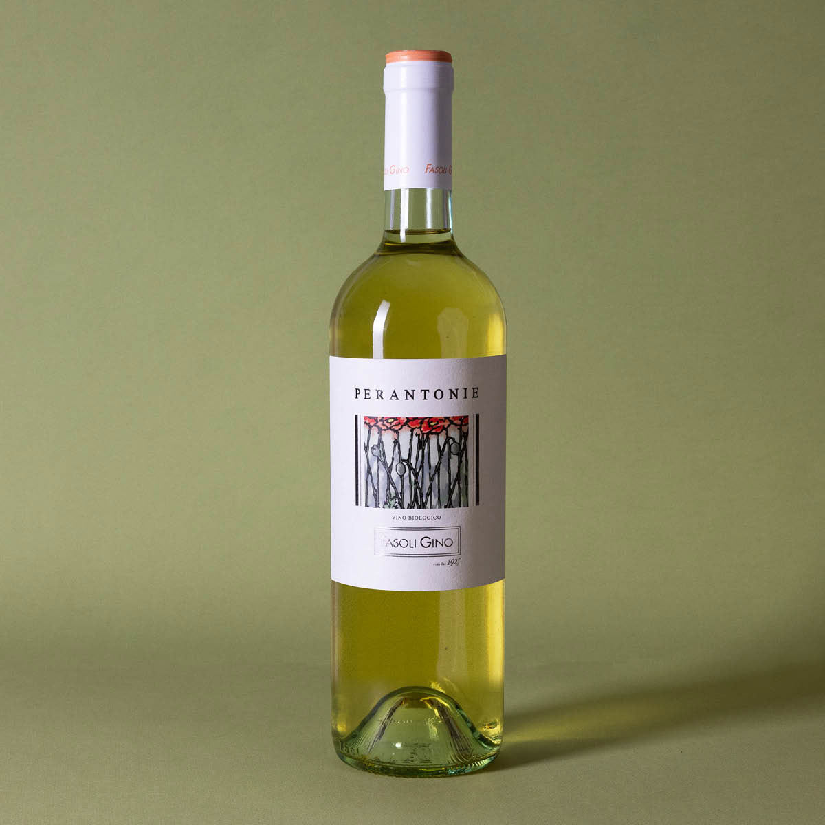 Styled image of Fasoli Gino’s Perantonie — an elegant biodynamic white wine from Veneto, vibrant and ideal for seafood or fresh vegetable pairings