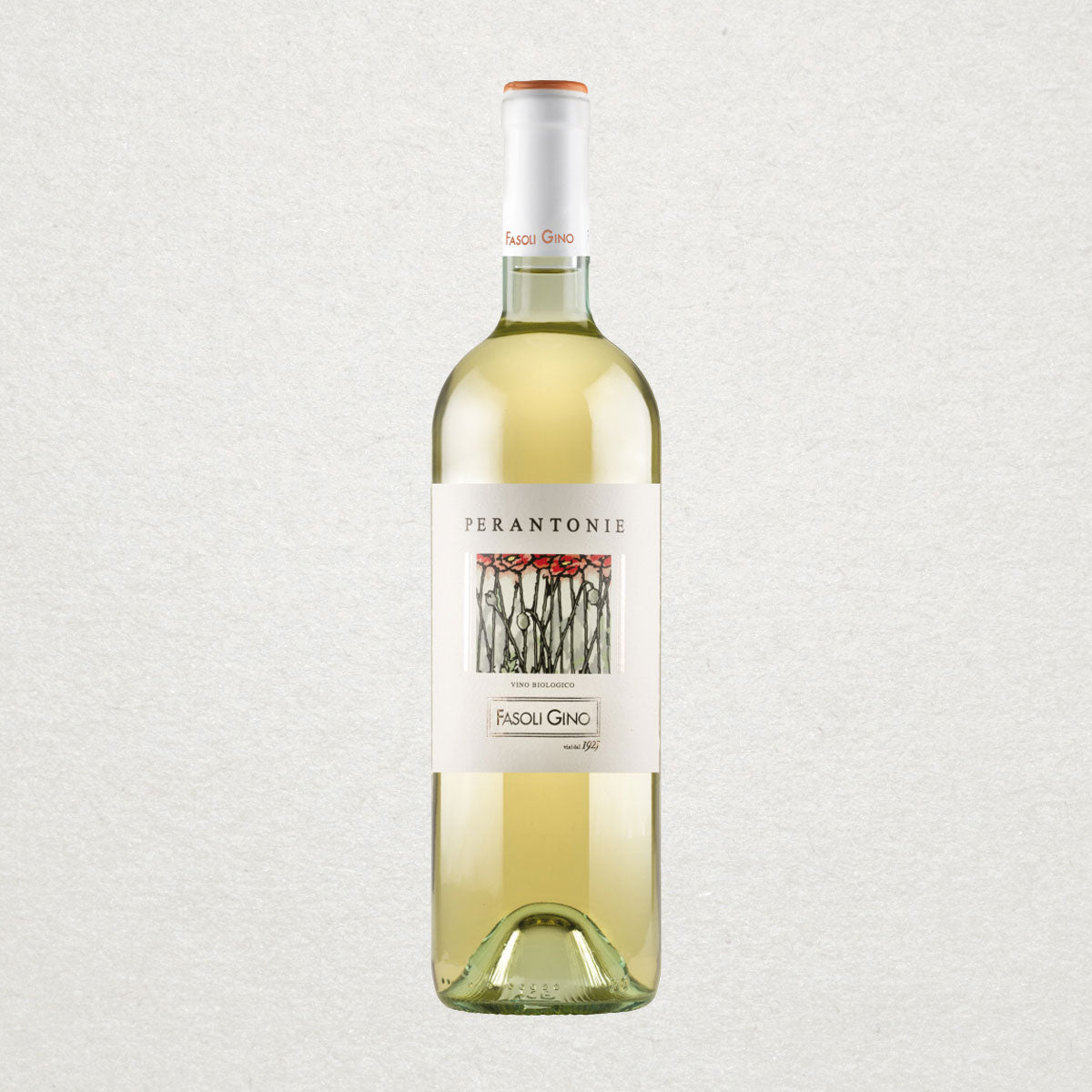 Full bottle of Fasoli Gino Perantonie — a natural Italian white wine from Verona, made with organic grapes and low-intervention methods