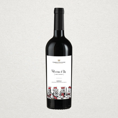 Full bottle of Gabriele Scaglione Barolo — a sustainably crafted Italian red wine with notes of rose, cherry, and spice, aged to highlight Nebbiolo’s complexity