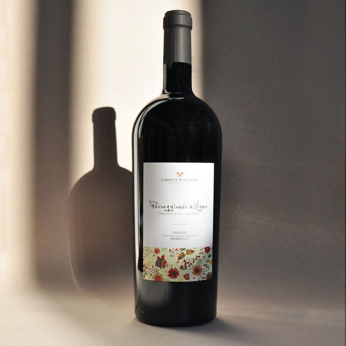 Magnum bottle of Gabriele Scaglione Langhe Nebbiolo — a sustainable Italian red wine from Piedmont, made with finesse and depth from the Nebbiolo grape