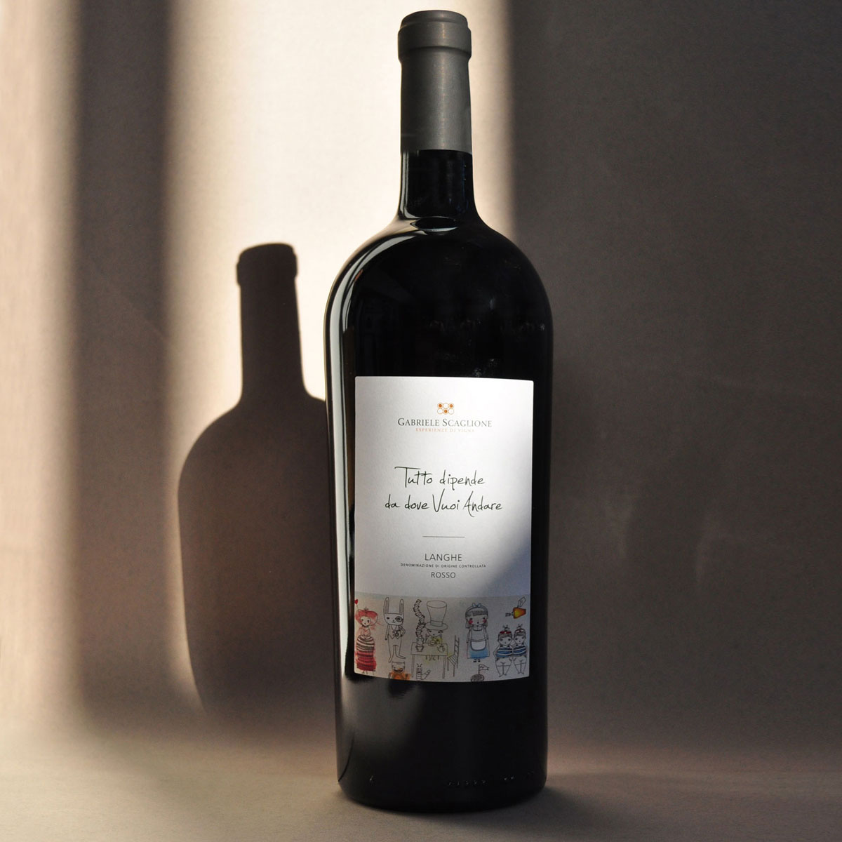 Magnum bottle of Gabriele Scaglione Langhe Rosso — a sustainable Italian red wine from Piedmont, bold and expressive in large-format presentation