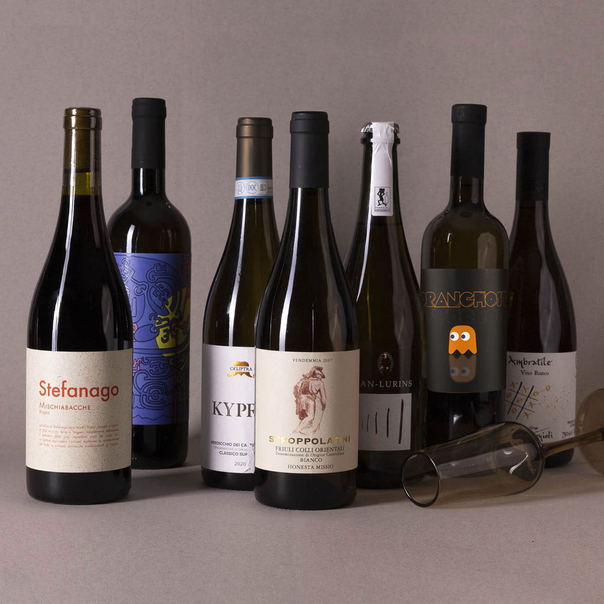 Seven-bottle mixed pack of organic and biodynamic Italian wines — curated by InVinus to showcase natural red, white, and sparkling selections from independent producers